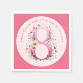 フローラ8th誕生日カスタムエイトフェアリープリンセス スタンダードカクテルナプキン