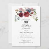 フローラ90誕生日水彩開花パーティー 招待状 (正面)
