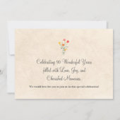 フローラ90誕生日 – ワイルドフラワー90年パーティー 招待状 (裏面)