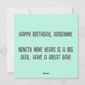 フローラ99誕生日カスタム シーズンカード (裏面)