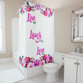 フローラ「よく生きて、笑い事は多く、愛する」 シャワーカーテン (インサイチュ)