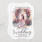 フローラ・アーチの下のロマン結婚クなカップル (正面/裏面)