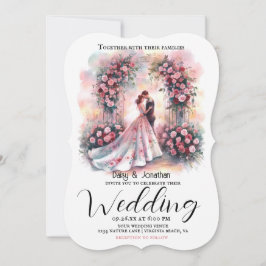 フローラ・アーチの下のロマン結婚クなカップル