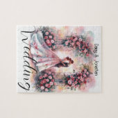 フローラ・アーチの下のロマン結婚クなカップル ジグソーパズル (横)