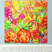フローラ・アートワークを使用したスタイルへのカラーの追加 キャンバスプリント (インサイチュ (ウッドフロア))