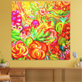 フローラ・アートワークを使用したスタイルへのカラーの追加 キャンバスプリント (インサイチュ (リビング))