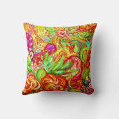 フローラ・アートワークを使用したスタイルへのカラーの追加 クッション (裏面)