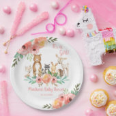 フローラ·ウッドラお洒落ンド·アニマルズ·ベビー·シャワー·ガール ペーパープレート (パーティー)