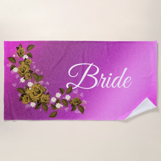 フローラ エレガント ビーチタオル (正面)