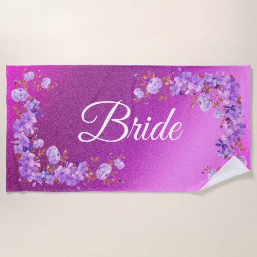 フローラ エレガント ビーチタオル (正面)