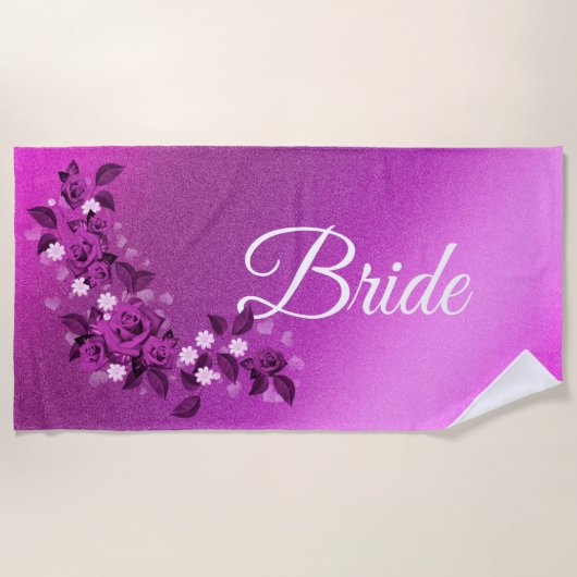 フローラ エレガント ビーチタオル (正面)