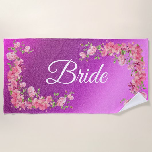 フローラ エレガント ビーチタオル (正面)