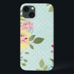 フローラ・ガーデン、青の背景 iPhone 13ケース<br><div class="desc">フローラ・ガーデン、青の背景。アーティスト:6月エリカ・ヴェスイメージID:105963D。</div>