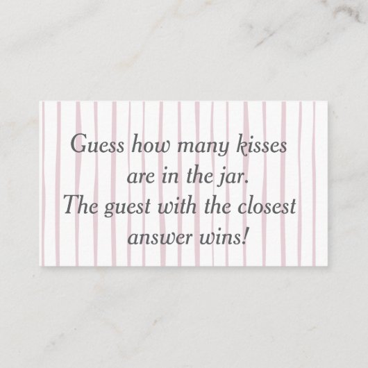 フローラ「キス数を推測」ブライダルゲーム エンクロージャーカード (裏面)