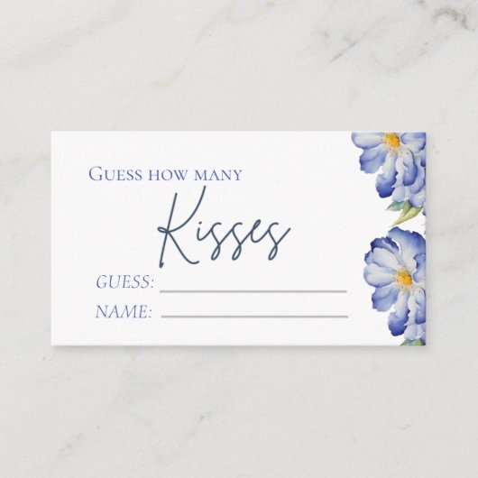 フローラ「キス数を推測」ブライダルシャワーゲーム エンクロージャーカード (正面)
