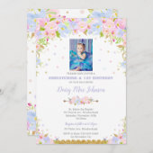 フローラ《キリスト教》洗礼式や命名式招待状1stバースデーガール 招待状 (正面/裏面)