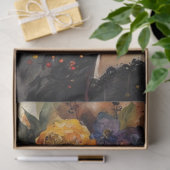 フローラ・クラウンの切り離しを持つ熟考の女性 薄葉紙 (ギフト)