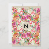 フローラ&クラフトエレガントシャビーシック誕生日パーティー 招待状 (裏面)