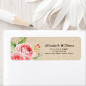 フローラ |クラフト紙結婚の差出人住所ラベル ラベル (インサイチュ)