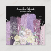 *~*フローラ·シック·グリッター·エキサイティング スクエア名刺 (正面)