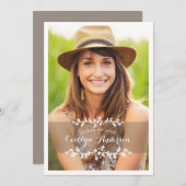 フローラ·シック·フォト卒業パーティー発表 招待状 (正面/裏面)