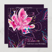 フローラ·ジュビリー-誕生日パーティーの招待 招待状 (正面/裏面)