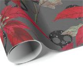 フローラ&スカルゴシックグランジクリスマスパターン ラッピングペーパー (ロールコーナー)