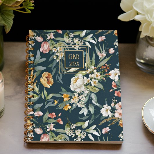 フローラ、スチルライフアートパターン、スパイラルプランナー プランナー手帳