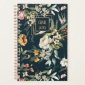 フローラ、スチルライフアートパターン、スパイラルプランナー プランナー手帳 (正面)