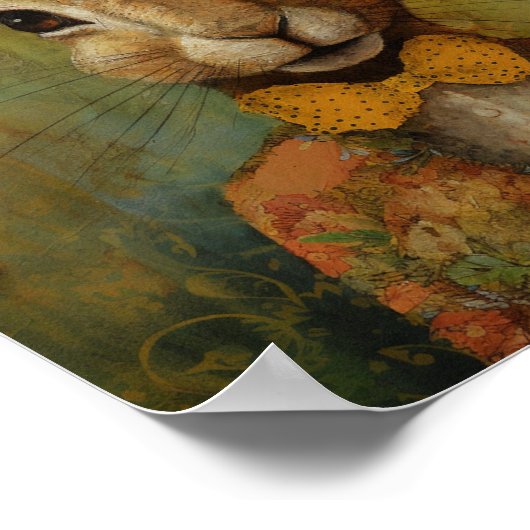 フローラ・スーツを着た愛らしいウサギ ポスター (角)