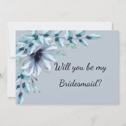 フローラ・ダスティブルーが私の花嫁の提案だ 招待状 (正面)