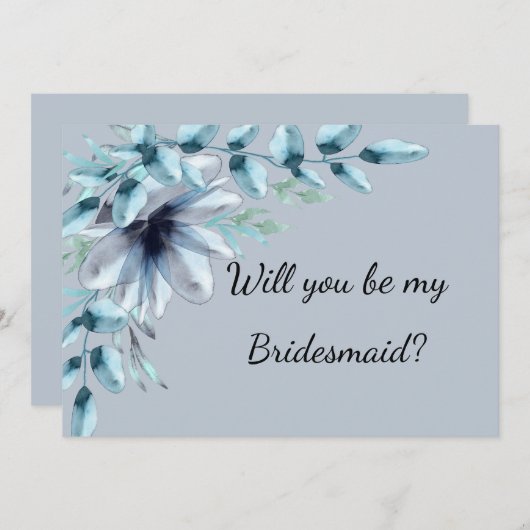 フローラ・ダスティブルーが私の花嫁の提案だ 招待状 (正面/裏面)