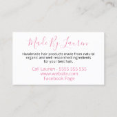 フローラ·チャルクボード手作り天然毛髪製品 名刺 (裏面)