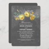 フローラ·チ素朴ャルクボード·リハーサル·ディナー 招待状 (正面/裏面)