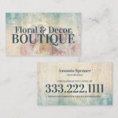フローラ&デコールブティックフローリストヴィンテージバラ 名刺 (正面/裏面)