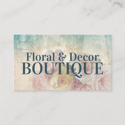 フローラ&デコールブティックフローリストヴィンテージバラ 名刺 (正面)