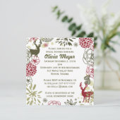 フローラ·トナイダー·クリスマス·ブライダル·シャワーの招待 招待状 (スタンド正面)