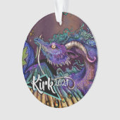 フローラ・ドラゴン名前をカスタムする&年 オーナメント (正面)