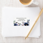 フローラ,ネイビ結婚ーブルーの,ネイビーとピンクエレガント,wat ラベル (インサイチュ)