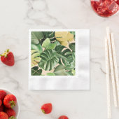 フローラ/ハワイアン/トロピカルリーフ 縁ありカクテルナプキン (インサイチュ)