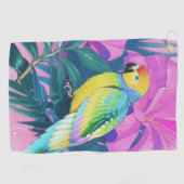 フローラ/ハワイアン/熱帯/オウム ゴルフタオル (横)