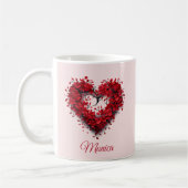 フローラ |ハート |バカスタムンタイン コーヒーマグカップ (左)