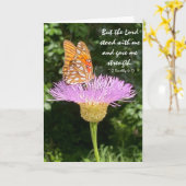 フローラ/バタフライ悔やみや弔慰、聖なる書物、 経典詩付き カード (黄色い花)