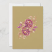 フローラ·バーグエレガントンディ&金ゴールド·キンセアニェラ 招待状 (裏面)