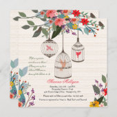 フローラ·バード·ケージズ·ブライダル·シャワーの招待 招待状 (正面/裏面)