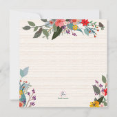 フローラ·バード·ケージズ·ブライダル·シャワーの招待 招待状 (裏面)