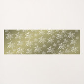 フローラ+パターン，点節，スケッチ，白， 2- ヨガマット (裏面(横))