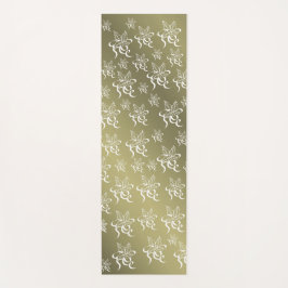 フローラ+パターン，点節，スケッチ，白， 2- ヨガマット