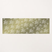 フローラ+パターン，点節，スケッチ，白， 2- ヨガマット (正面(横))