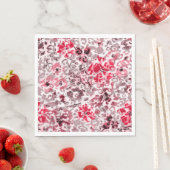 フローラ，ヒョウ赤と白，赤，白，斑点 スタンダードランチョンナプキン (インサイチュ)